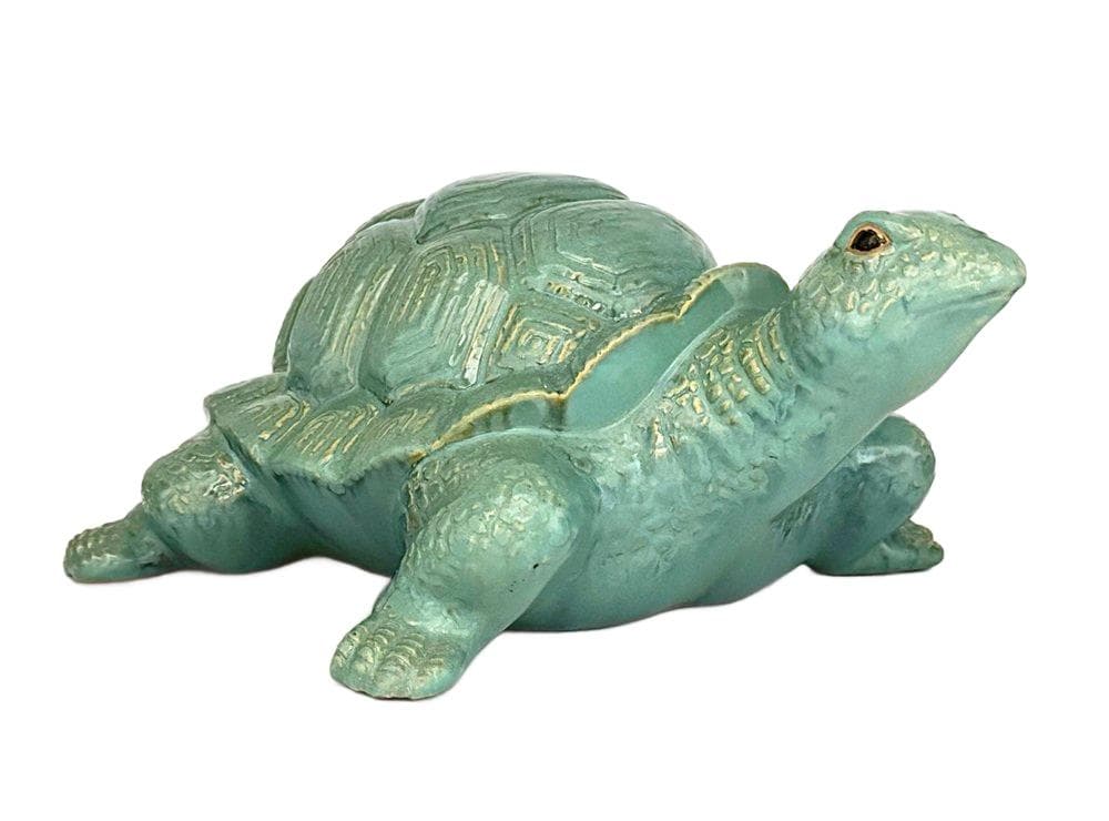 Turtle figurine, turquoise, ceramic, Italy, 1960s.