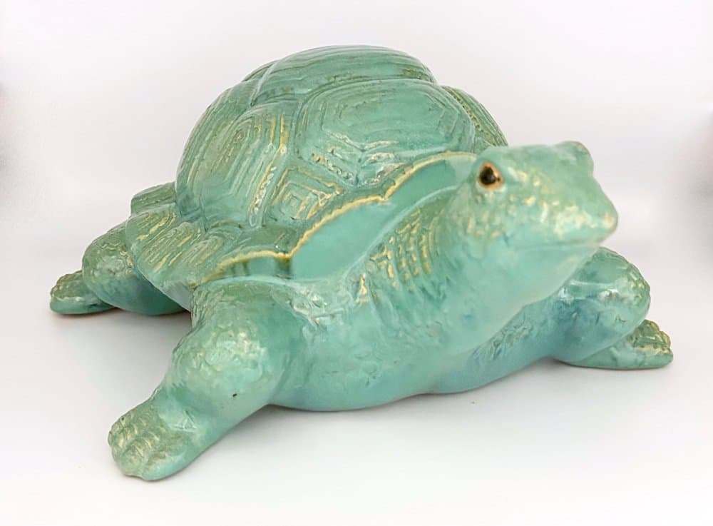 Turtle figurine, turquoise, ceramic, Italy, 1960s. - 156555