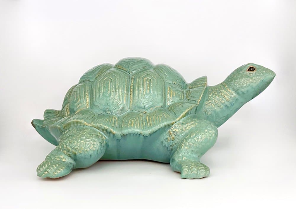 Turtle figurine, turquoise, ceramic, Italy, 1960s. - 156550