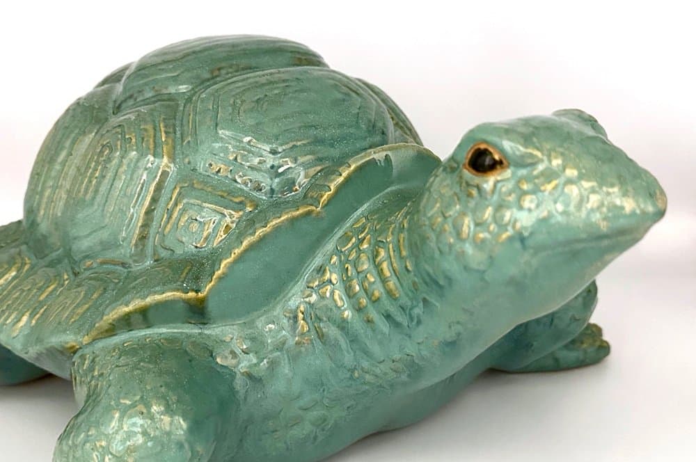 Turtle figurine, turquoise, ceramic, Italy, 1960s. - 156557