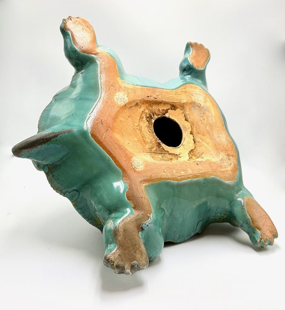 Turtle figurine, turquoise, ceramic, Italy, 1960s. - 156559