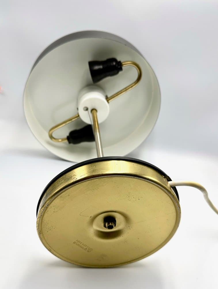 Table Lamp, Kamenický Šenov, black brass, black steel, Czechoslovakia, 1970s - 156663