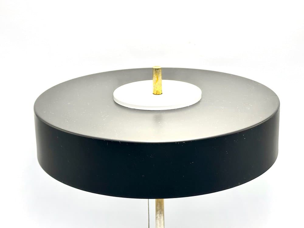 Table Lamp, Kamenický Šenov, black brass, black steel, Czechoslovakia, 1970s - 156670