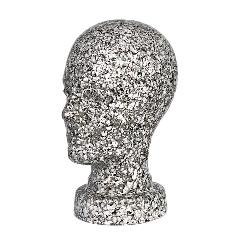 Rzeźba głowa No 701, szary, ceramika, Scheurich, Niemcy, lata 70.