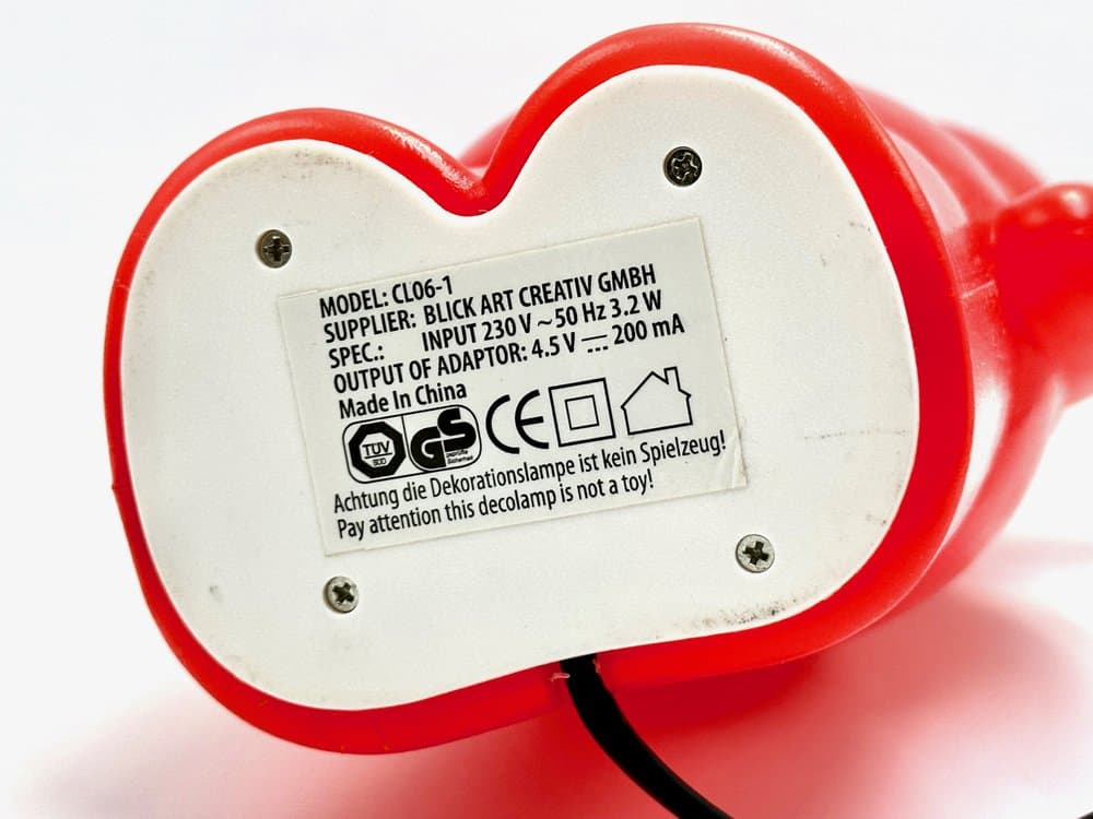 Lampa stołowa Lumibear, czerwony, plastik, Blick Art Creativ, lata 90. - 156718