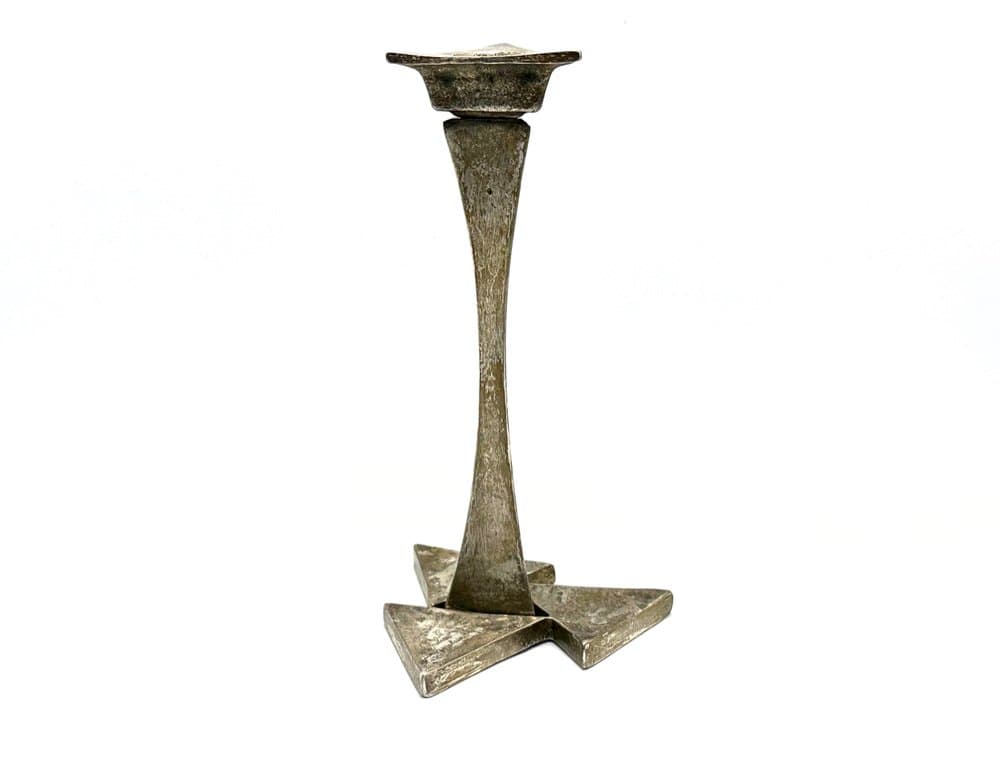 Świecznik Brutalistyczny, srebro, stal, lata 70. - 156735