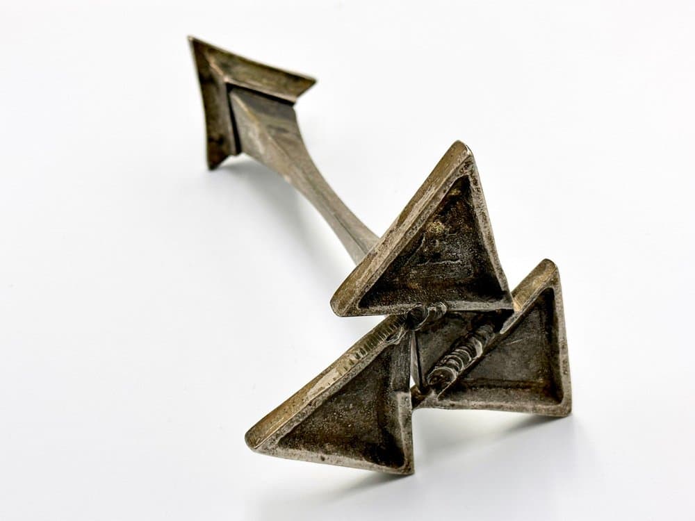 Świecznik Brutalistyczny, srebro, stal, lata 70. - 156733