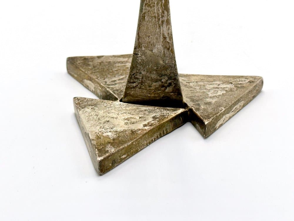 Świecznik Brutalistyczny, srebro, stal, lata 70. - 156734