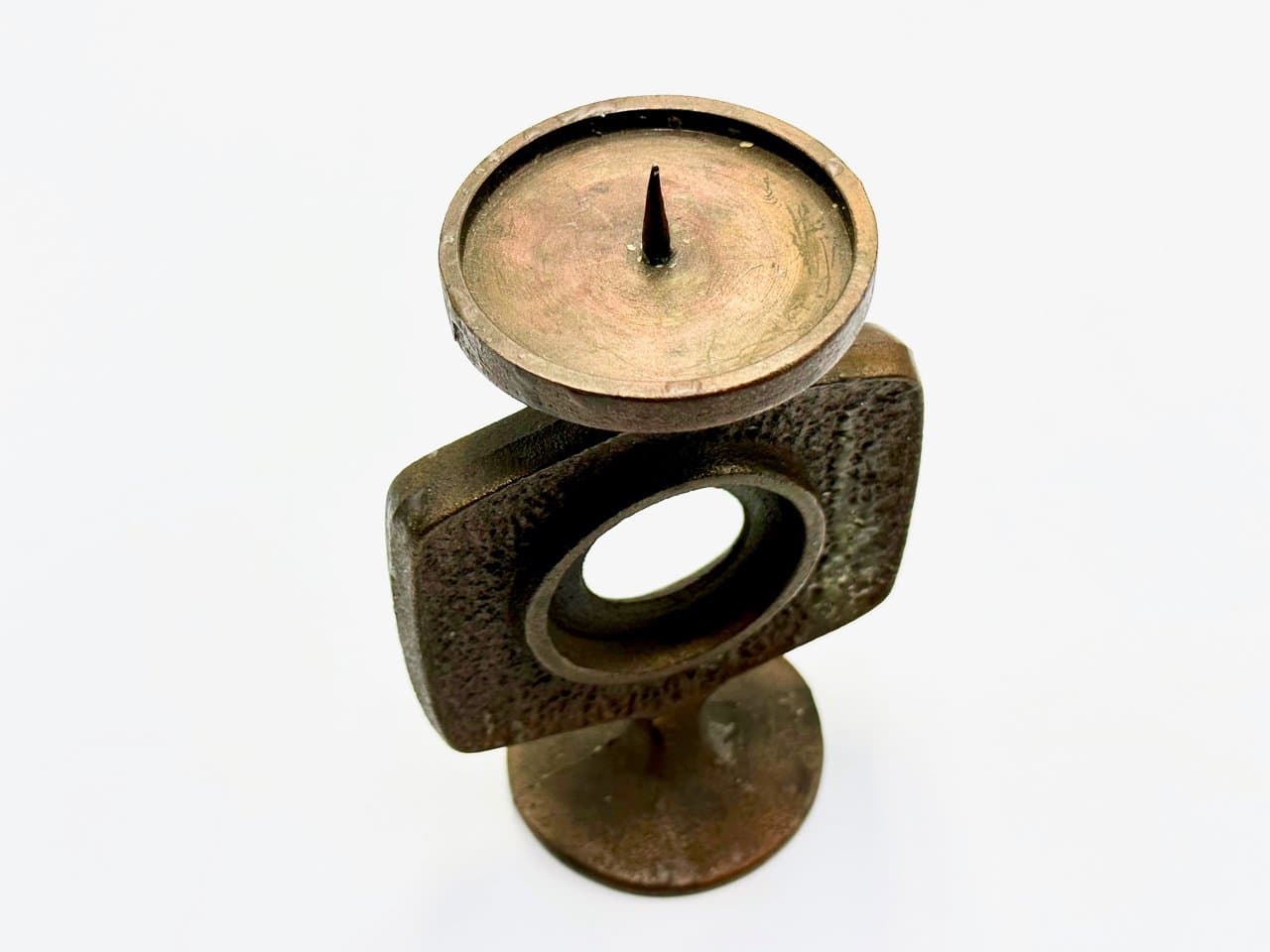 Candleholder, brutalist, copper, Poland, 1970s - 156739