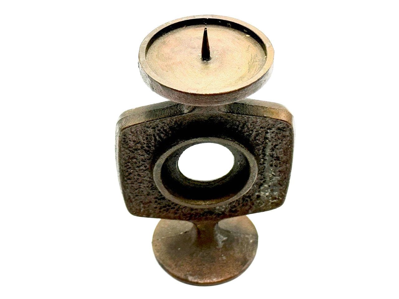 Candleholder, brutalist, copper, Poland, 1970s