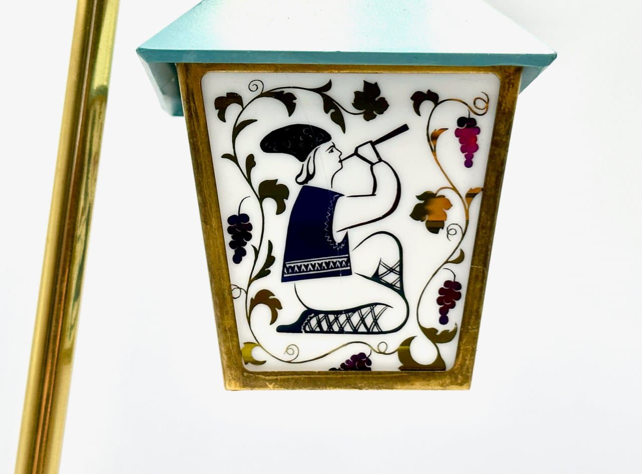 Lampka stołowa Lantern, czarny, mosiądz szkło, Rosja, lata 70. - 156756