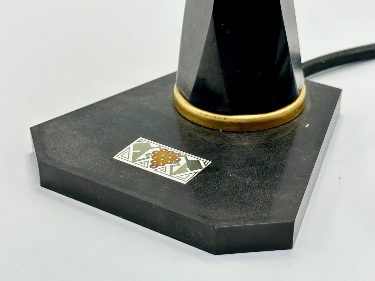 Lampka stołowa Lantern, czarny, mosiądz szkło, Rosja, lata 70. - 156759