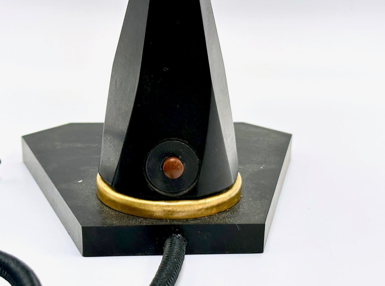 Lampka stołowa Lantern, czarny, mosiądz szkło, Rosja, lata 70. - 156760