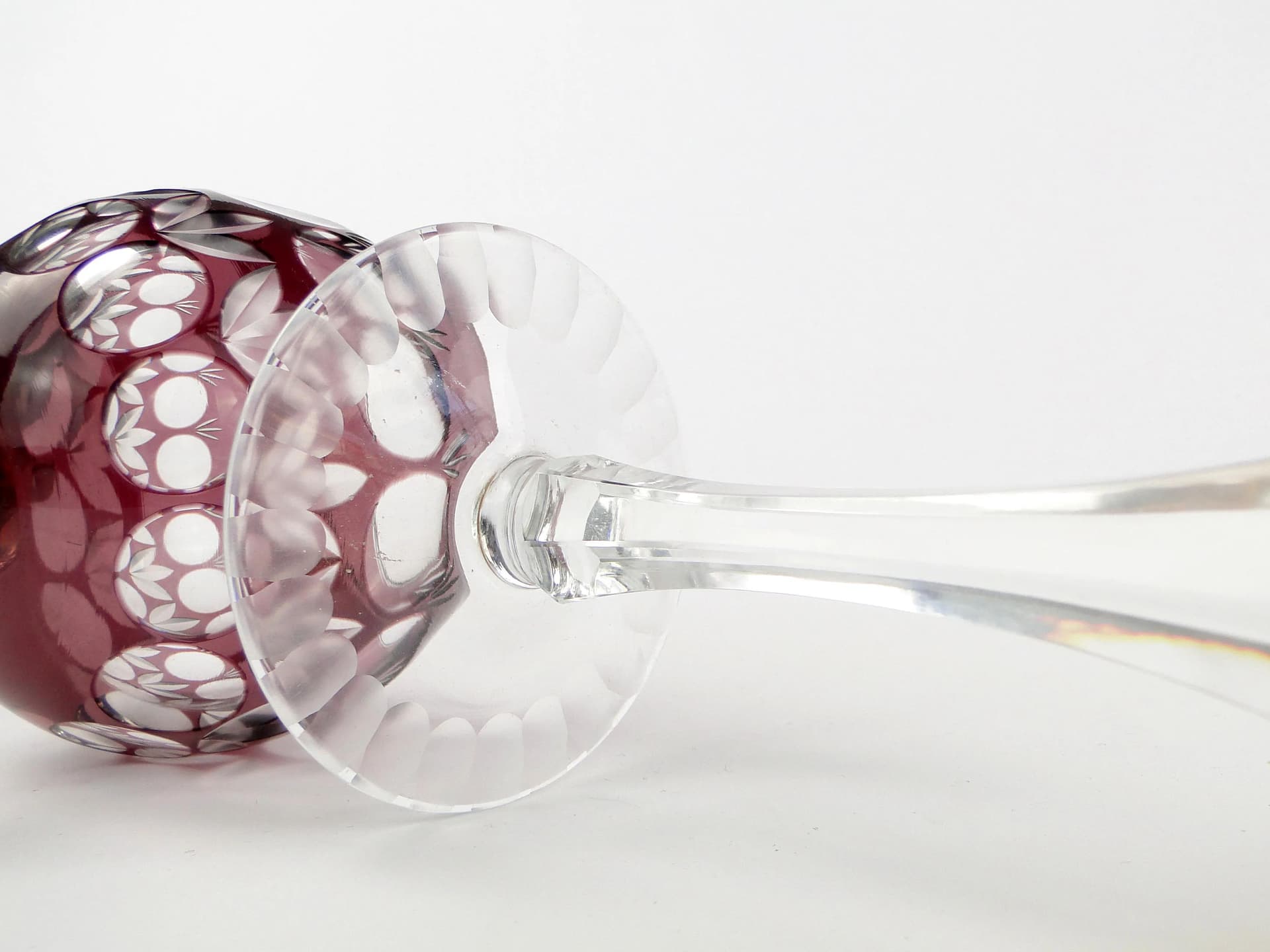 Kielich art déco, złoty, kryształ, Austria, lata 30. - 9744