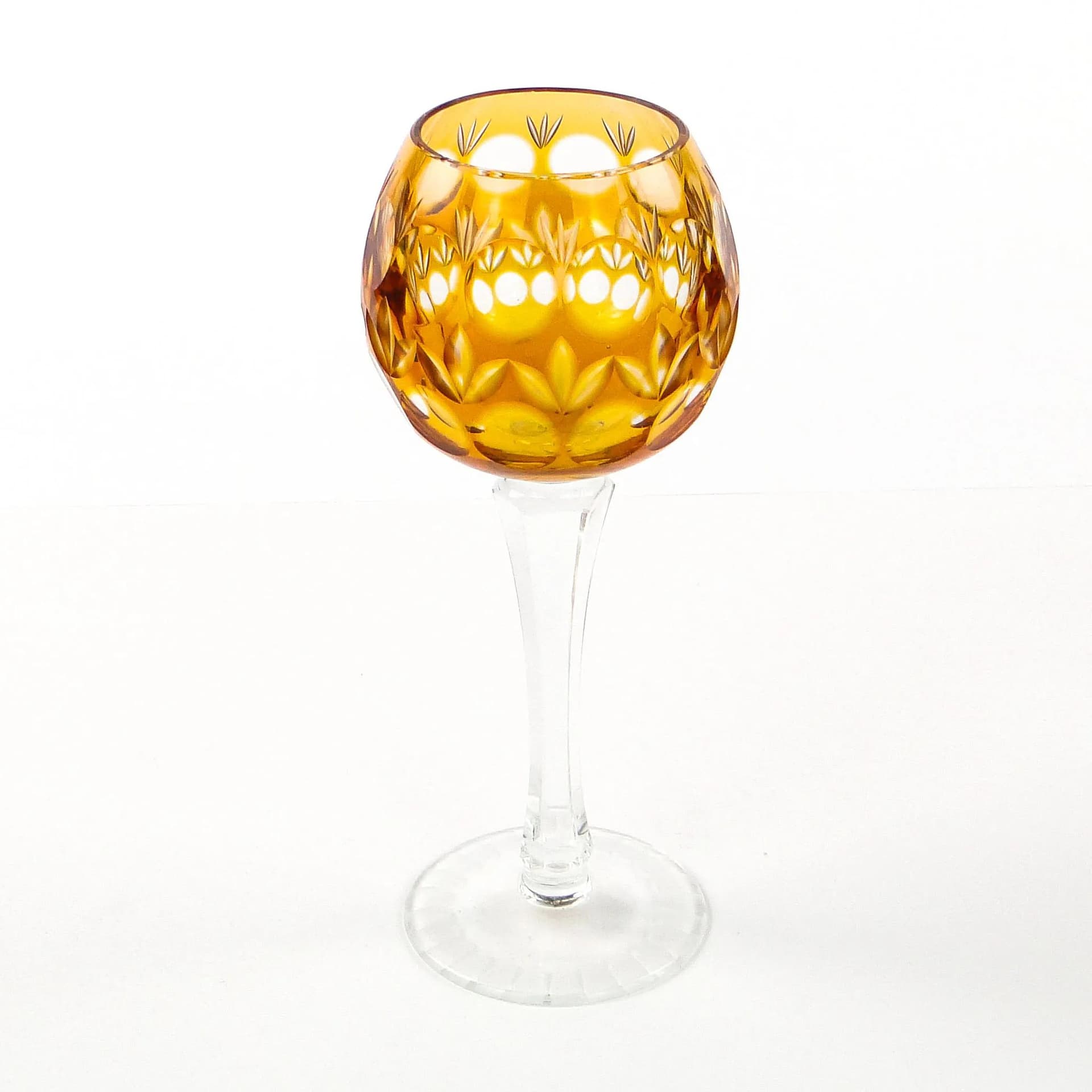 Kielich art déco, złoty, kryształ, Austria, lata 30. - 9739