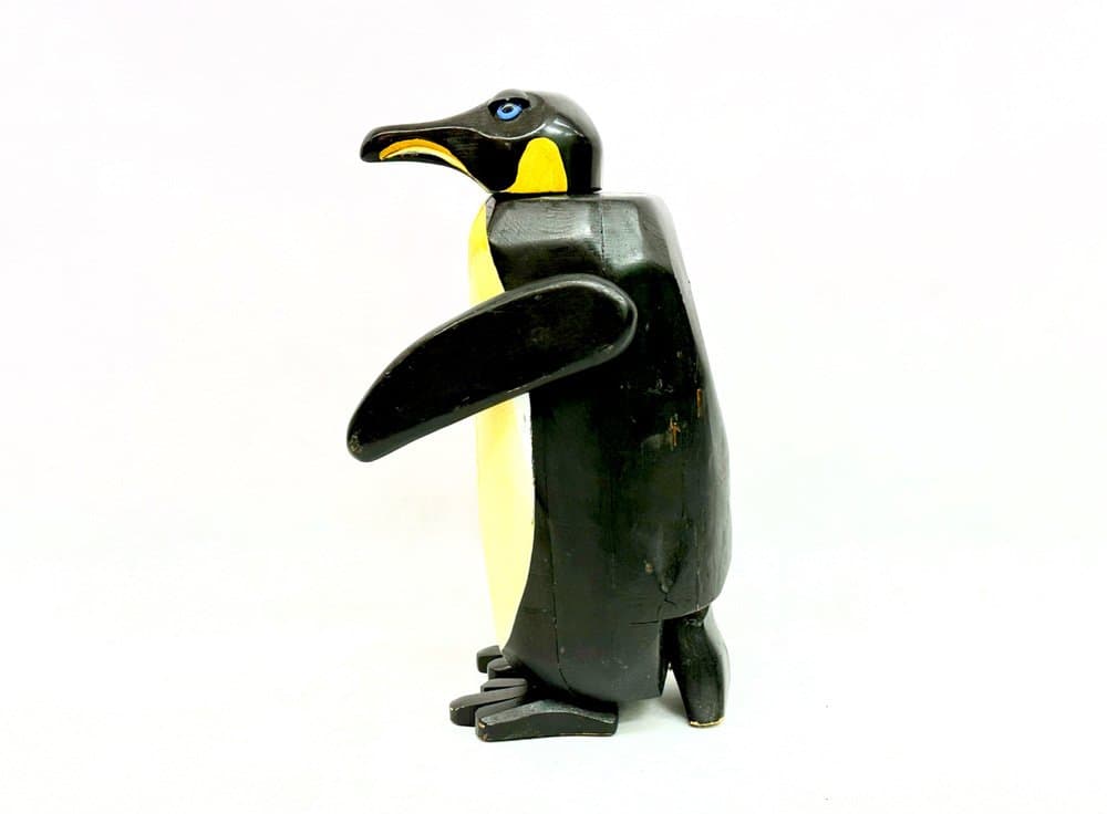 Penguin figurine, multicolor wood, 1970s - 156793