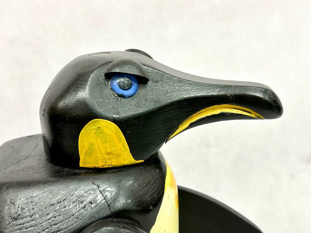 Penguin figurine, multicolor wood, 1970s - 156791
