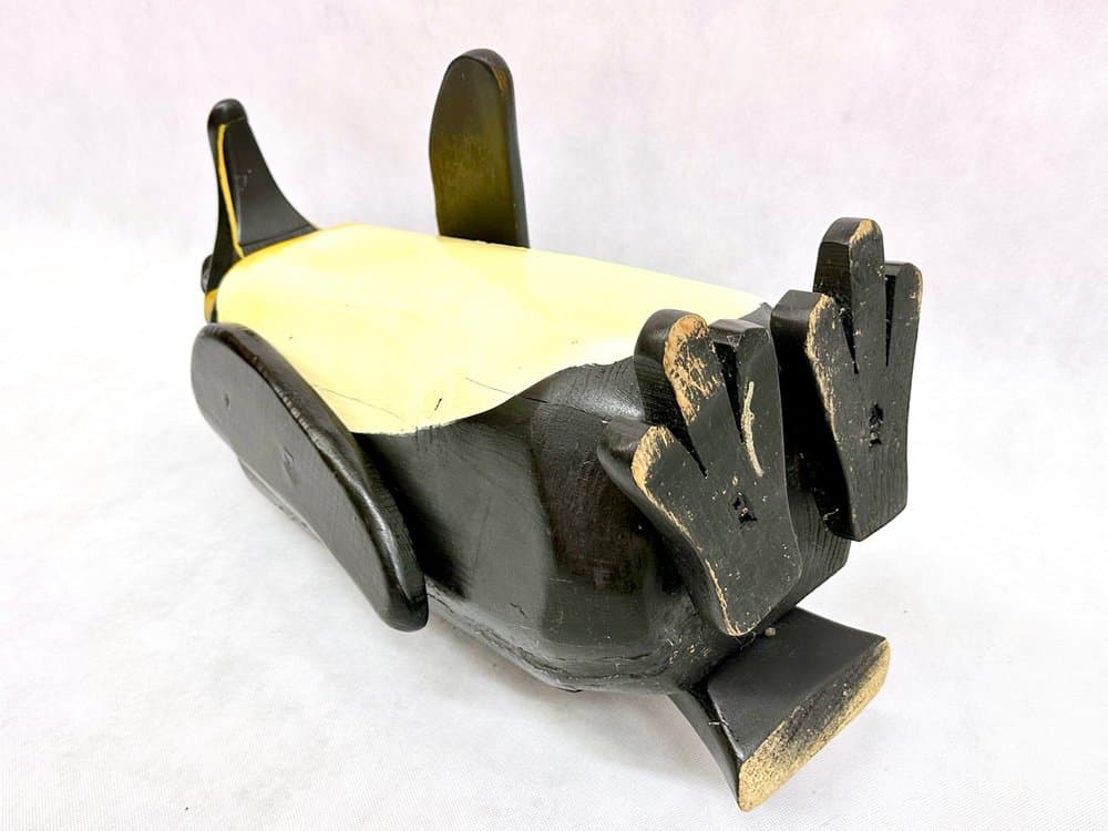 Penguin figurine, multicolor wood, 1970s - 156790