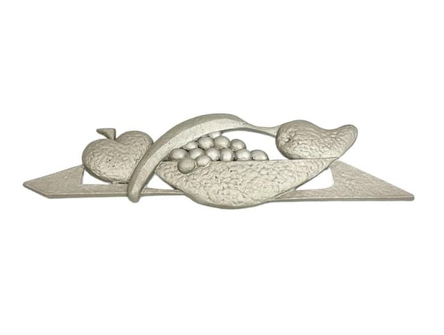 Relief ścienny, szary, aluminium, Czechy, lata 50. - WYMIARY