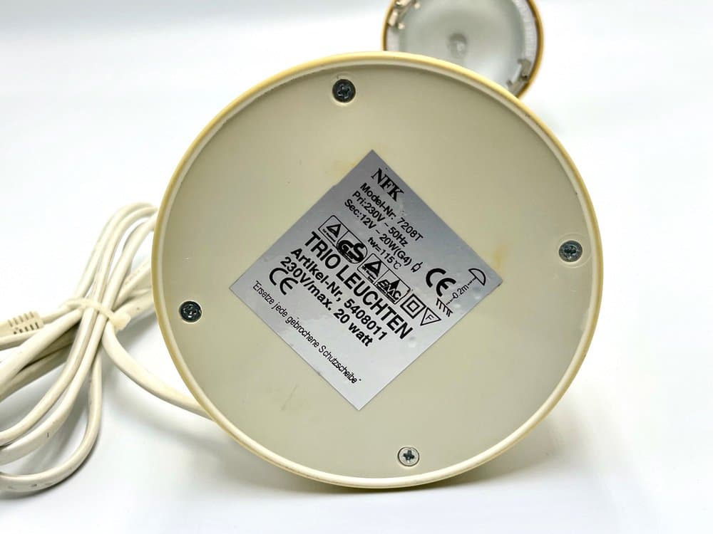 Table Lamp Telescope, ivory white plastic, Trio Leuchten, Germany, 1980s. - 156838