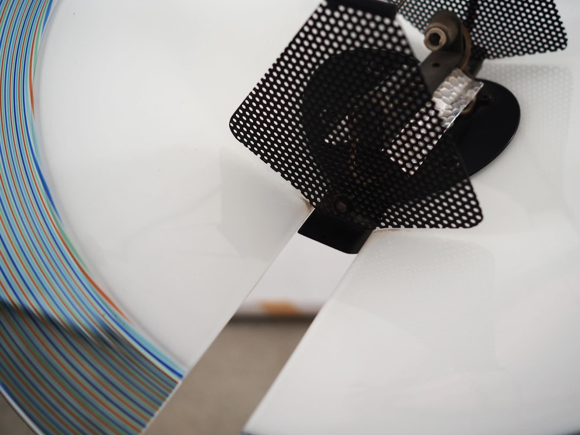 Lampa wisząca, szary, metal, szkło, Włochy, lata 90. - 9924