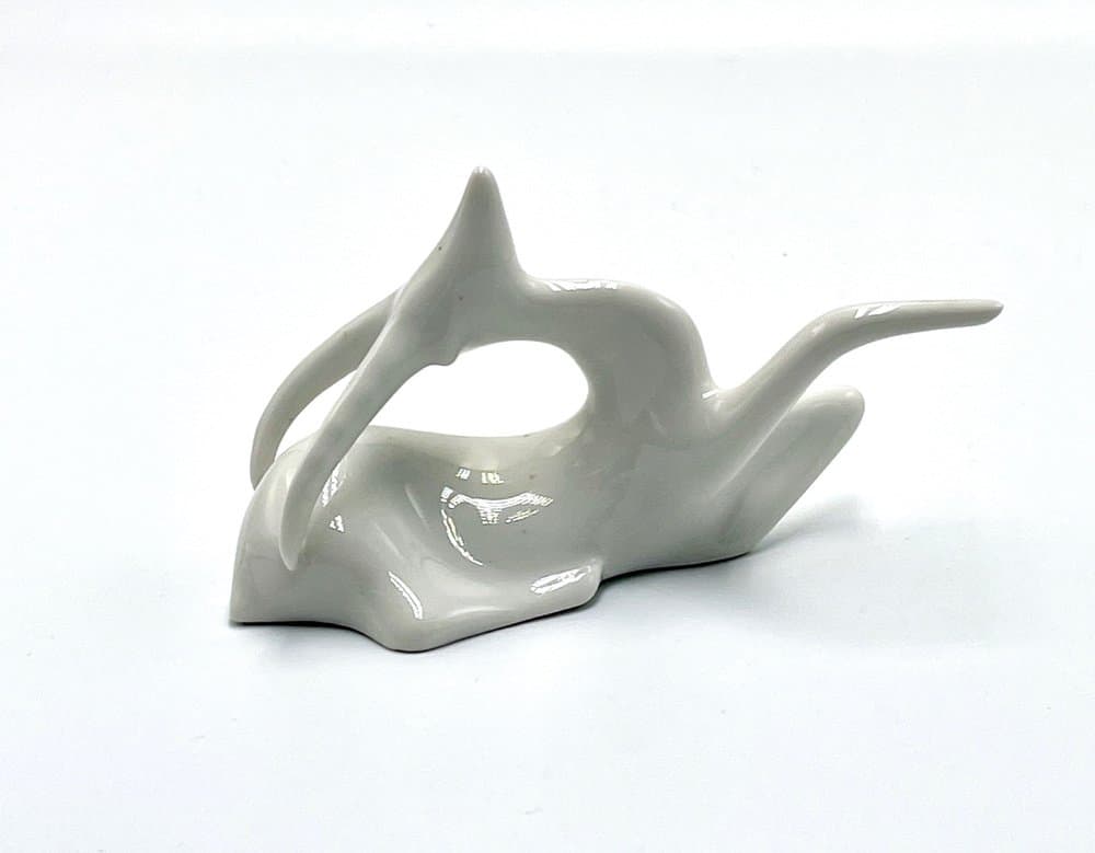 Capricorn Figurine, white porcelain, Royal Dux Bohemia, Czech Republic, 1960s. - 156847