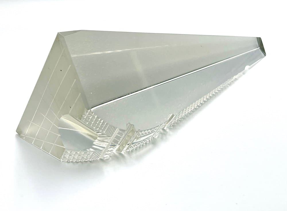 Obelisk Wieża Eiffla, transparentny, kryształ, Czechy, lata 80. - 156858