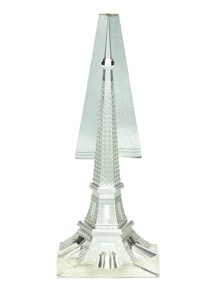 Obelisk Wieża Eiffla, transparentny, kryształ, Czechy, lata 80.