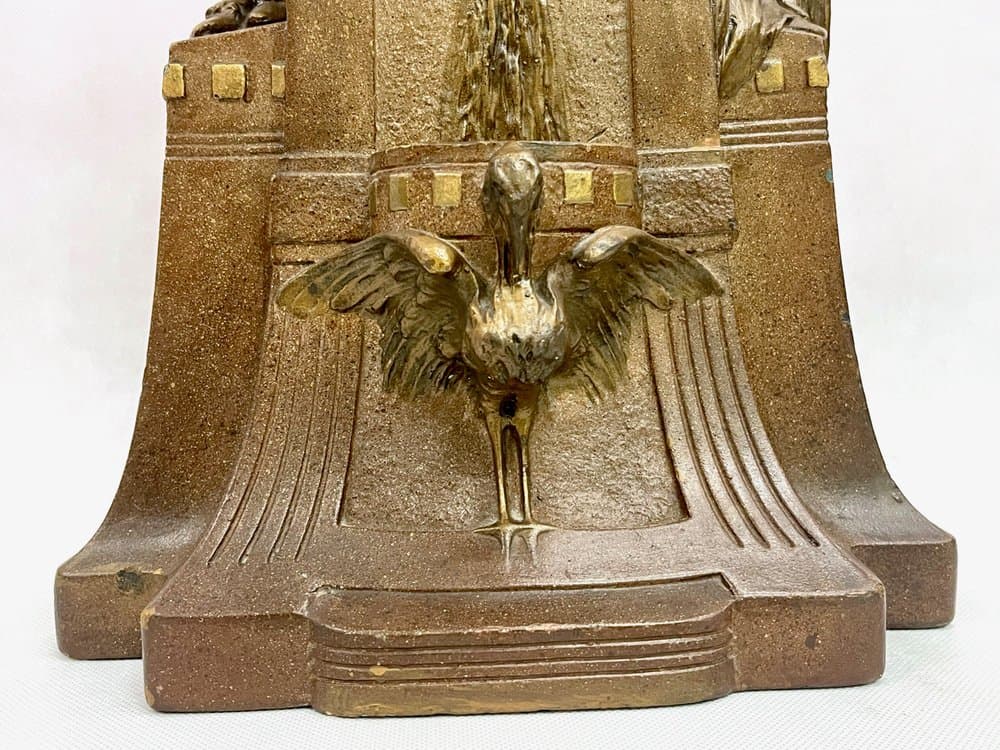 Table Clock No 112 Fontaine de Labour, brown, plaster, France, early 20th c. - 156912