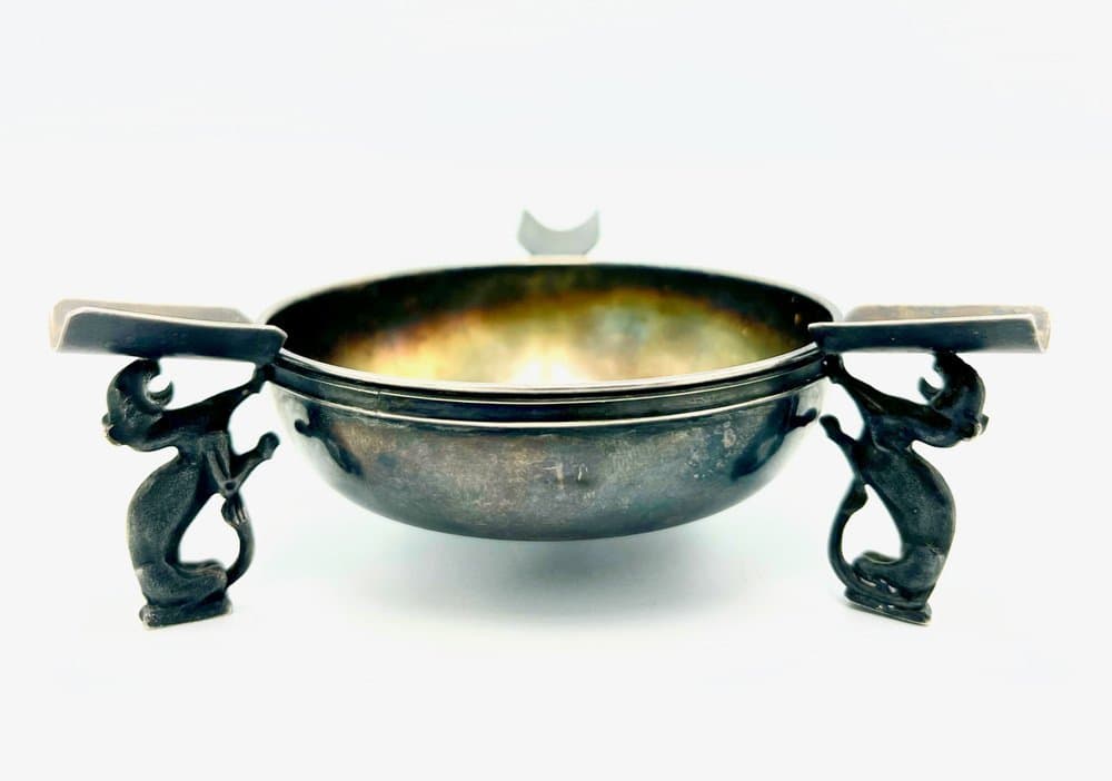 Ashtray Three Panthers, silver, silver-plated metal, 1960s - 156917