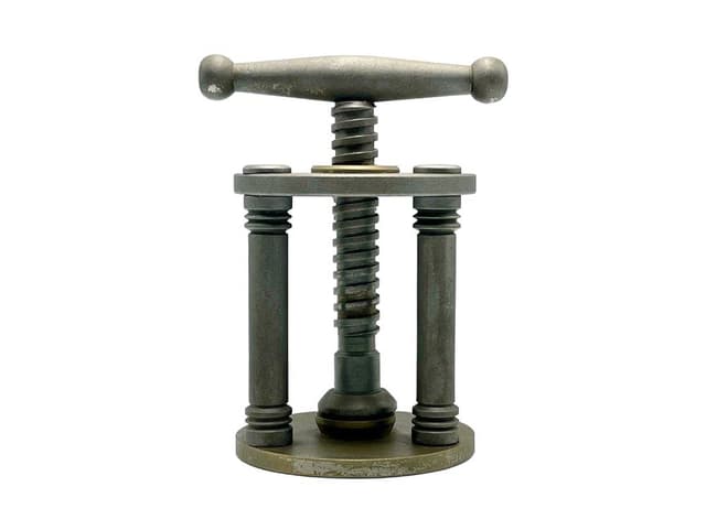 Dziadek do orzechów, szary, mosiądz żeliwo, Polska, lata 50. - WYMIARY