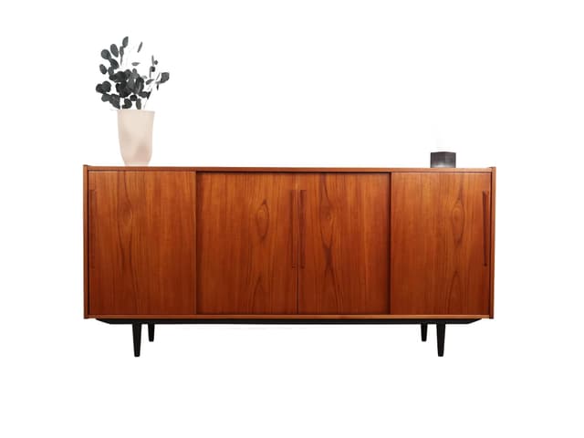 Sideboard, teak pomarańczowy, Dania, lata 70. - WYMIARY