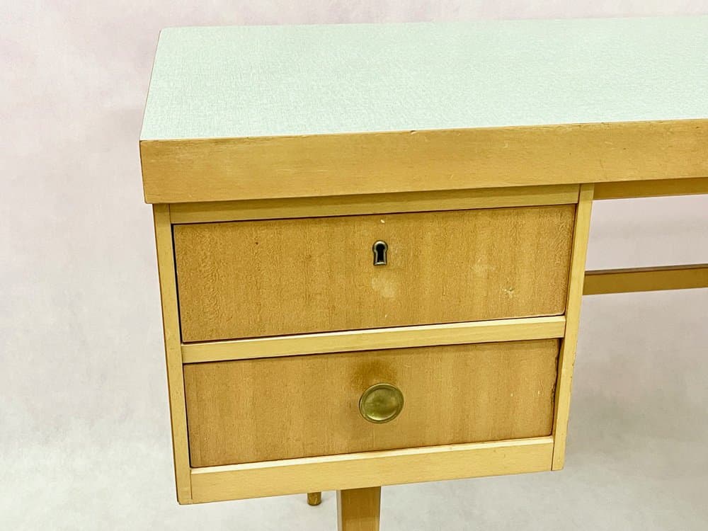 Biurko, beżowy, drewno, Niemcy, lata 60. - 157020