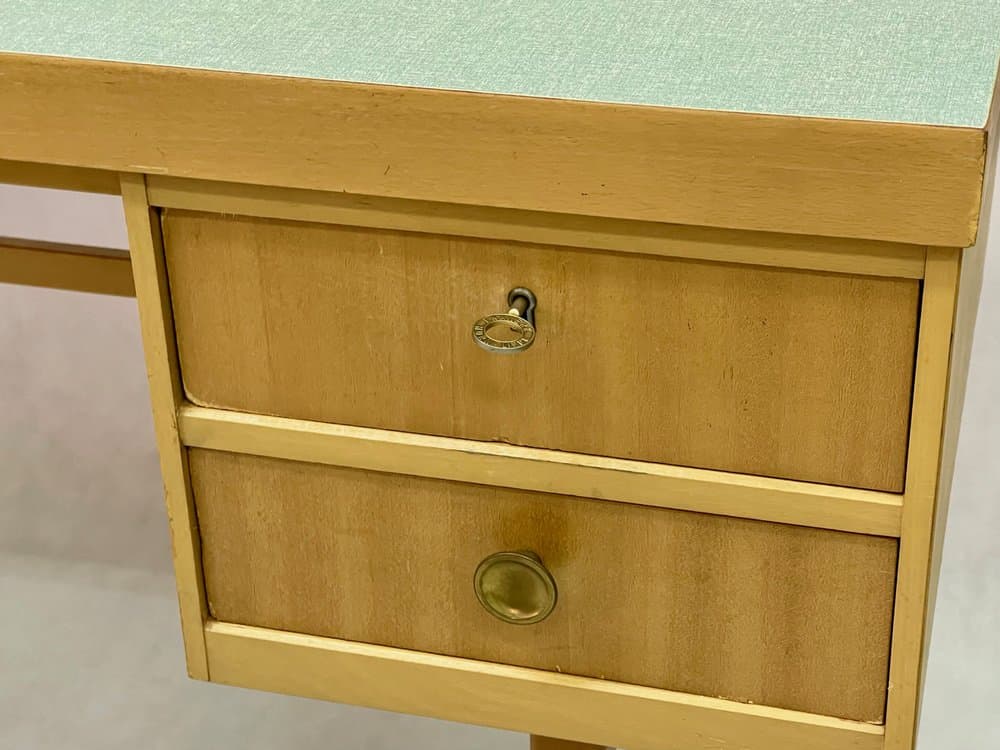 Biurko, beżowy, drewno, Niemcy, lata 60. - 157019