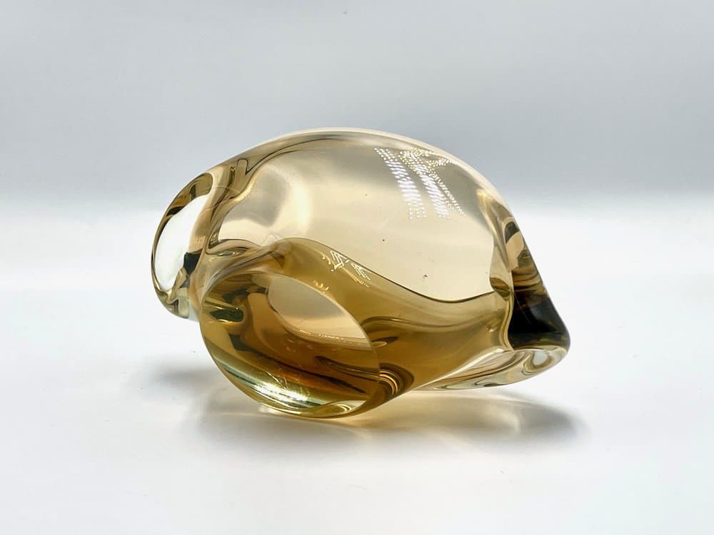 Popielniczka, złoty, szkło, Czechy, lata 60. - 157065