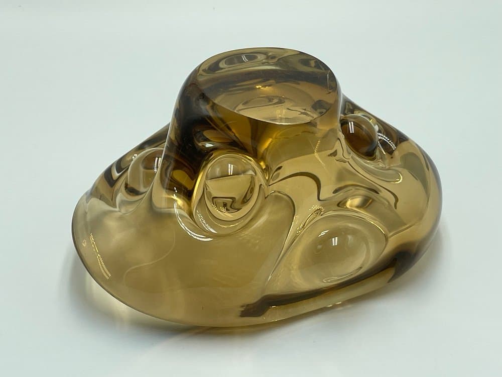 Glass bowl, golden glass, attrib. to J. Beránek, Skrdlovice, Czech Republic, 1960s - 157077