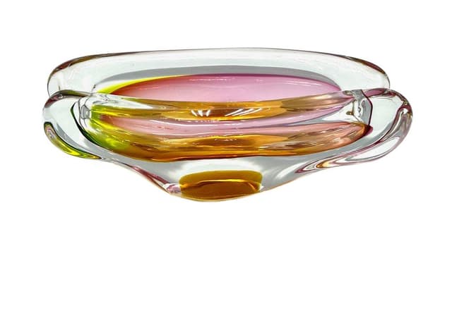 Art Glass Ashtray, multicolor glass, Czech Republic, 1960s - DIMENSION