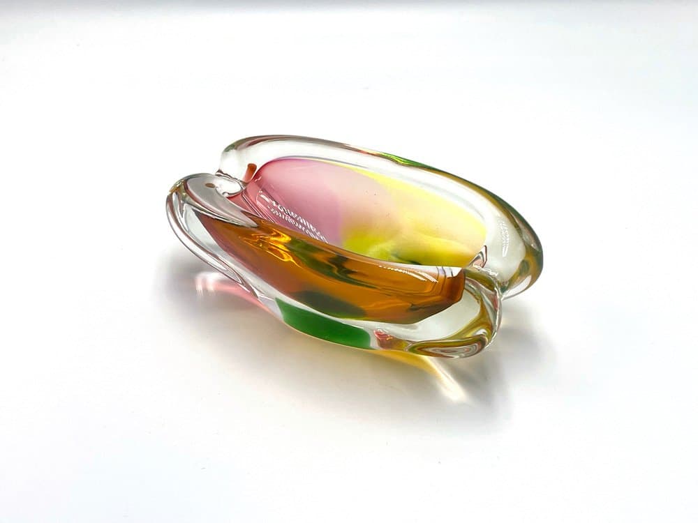 Art glass ashtray, multicolor glass, Czech Republic, 1960s. - 157098