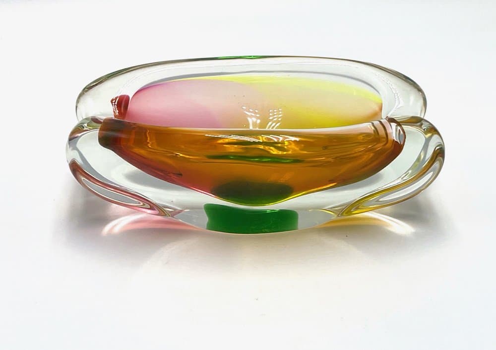 Art glass ashtray, multicolor glass, Czech Republic, 1960s. - 157095