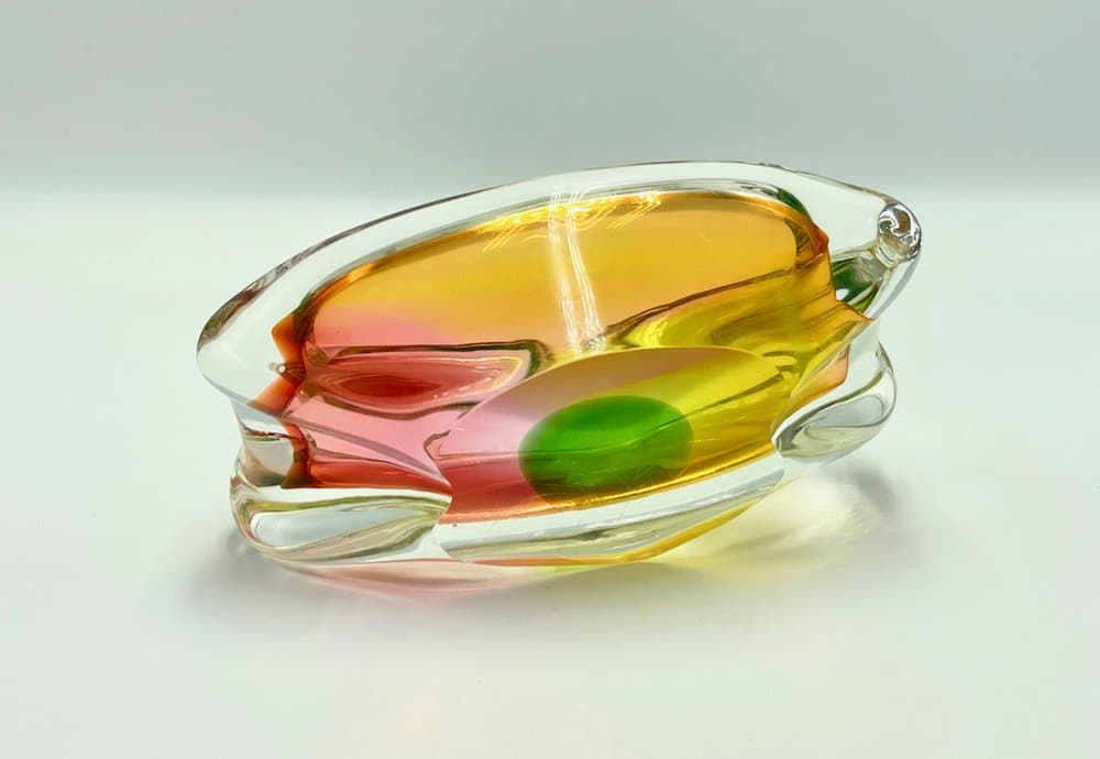 Art glass ashtray, multicolor glass, Czech Republic, 1960s. - 157094
