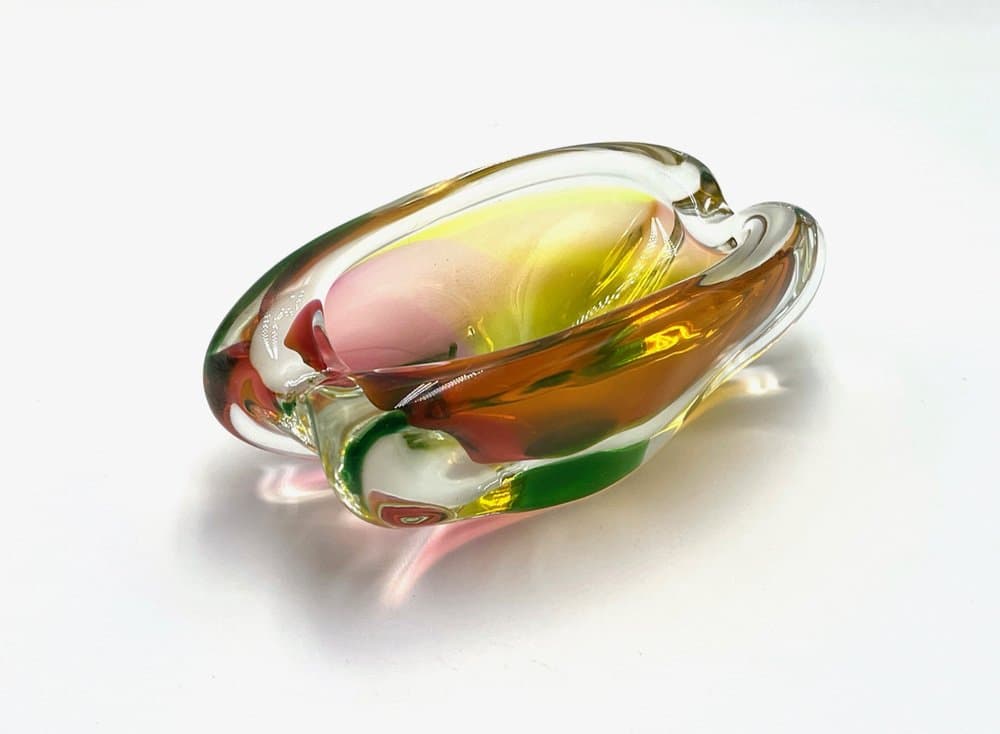 Art glass ashtray, multicolor glass, Czech Republic, 1960s. - 157096