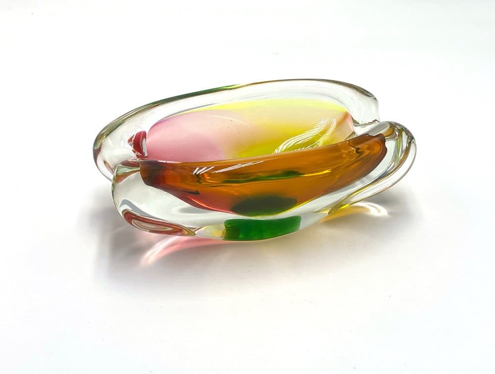 Art glass ashtray, multicolor glass, Czech Republic, 1960s. - 157099