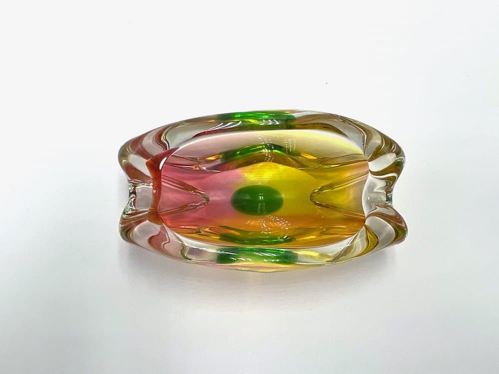 Art glass ashtray, multicolor glass, Czech Republic, 1960s. - 157097
