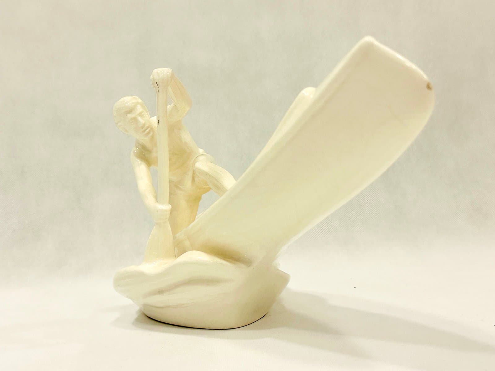 Figura wioślarza, kość słoniowa, ceramika, Czechy, lata 50. - 157146