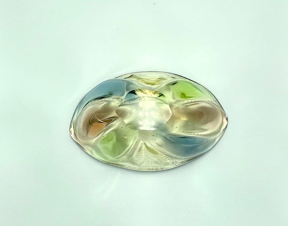 Bowl Pizzicato, green, glass, by H. Machovska, Czech Republic, 1960s. - 157172