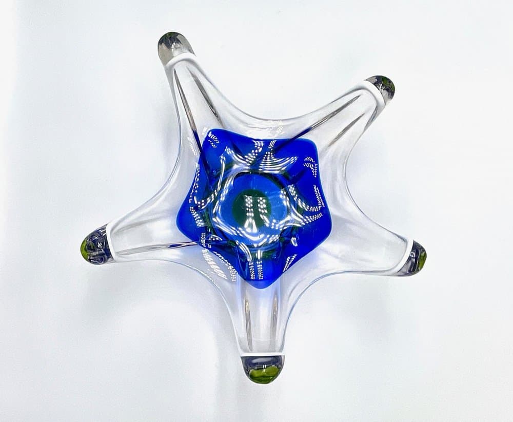 Misa artystyczna, multikolor, szkło, proj. J. Hospodka, Czechy, lata 60. - 157231