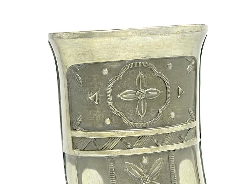 Róg do picia, srebrny, cyna, proj. A. Holmsen, Norwegia, lata 20. - 157243