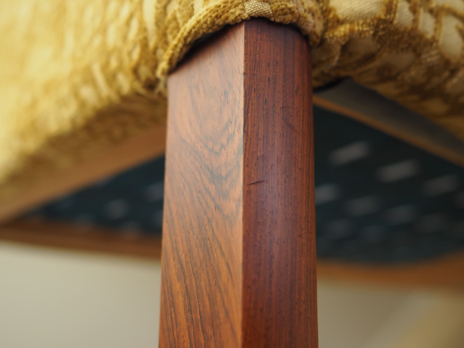 Sofa, yellow fabric, by H. Olsen, Denmark, 1960s - 76387