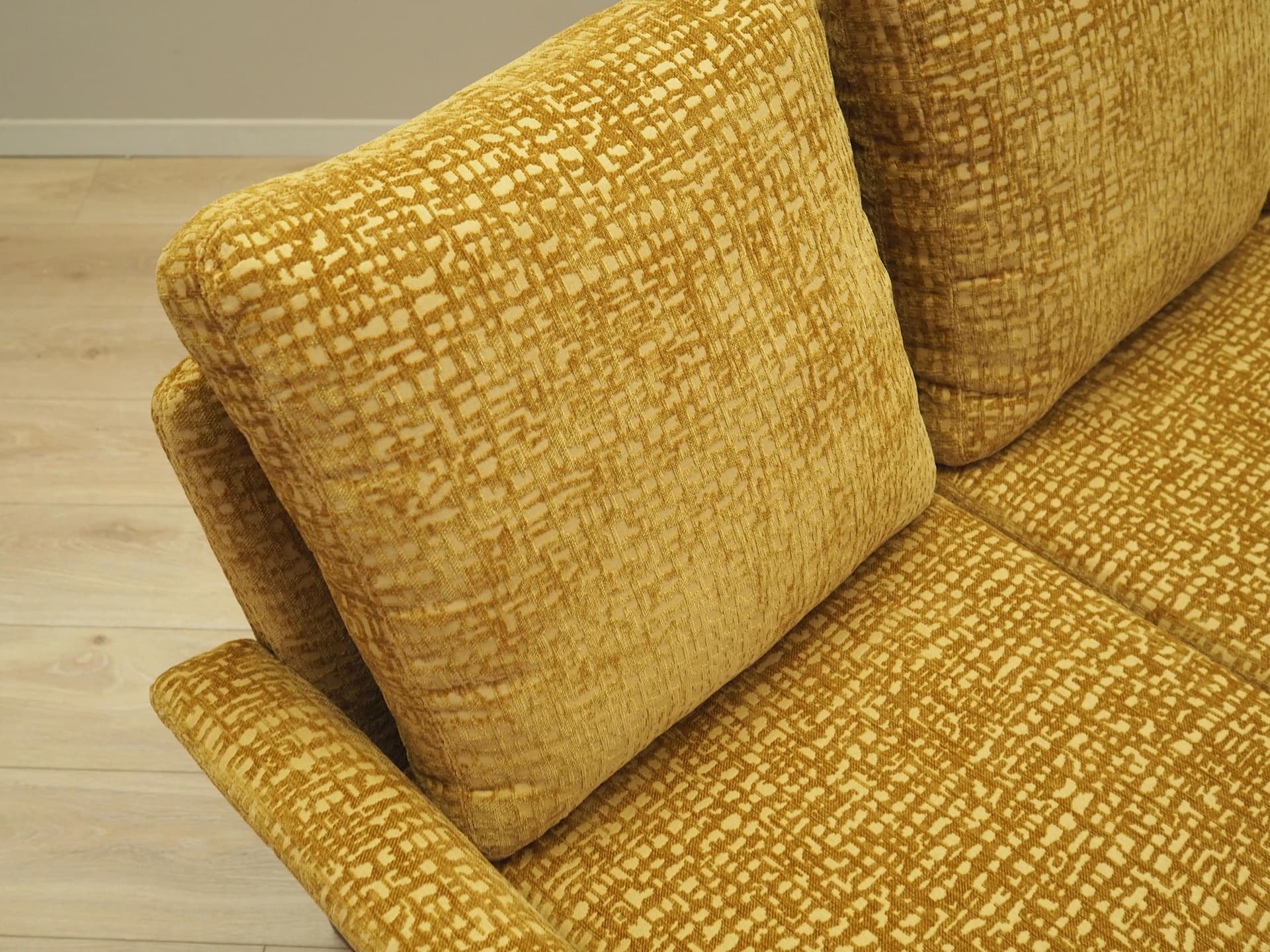 Sofa, yellow fabric, by H. Olsen, Denmark, 1960s - 9858