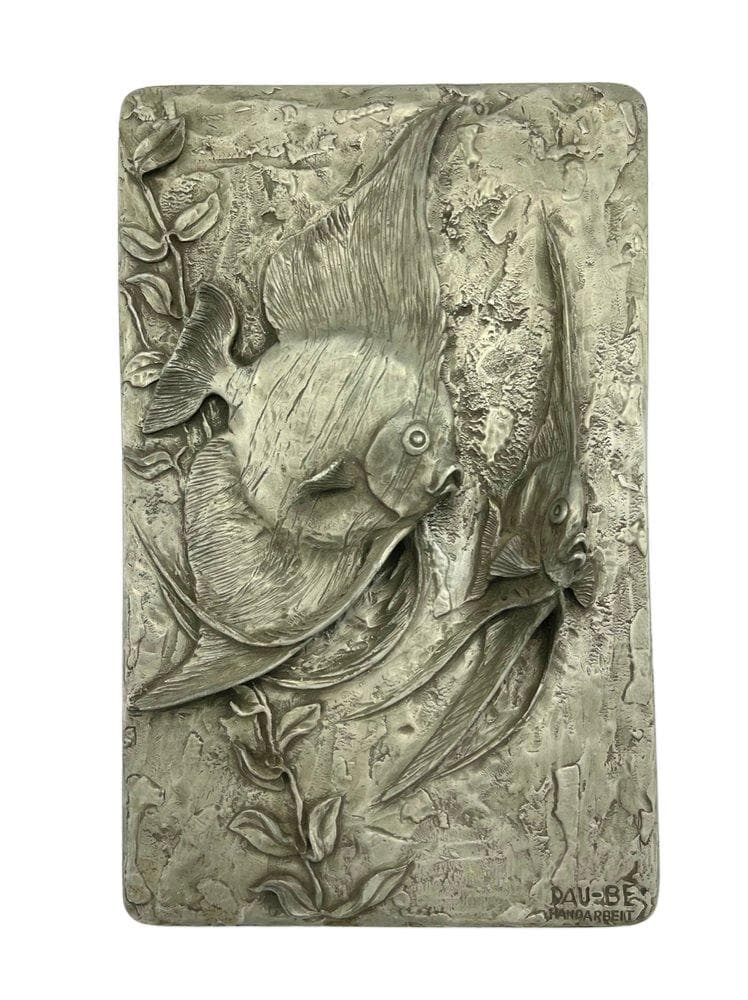 Relief ścienny, Volkskunst Rottal Inn, srebrny, cyna, Niemcy, lata 70.